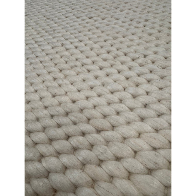 Zander Modern Plain Basketweave Hand-Woven Heavy-Weight Chunky Textured Space-Dyed Wool Blend Low-Profile Looped Pile Ivory Rug-Asiatic Carpets-Rug Love - The Most Loved Rug Store