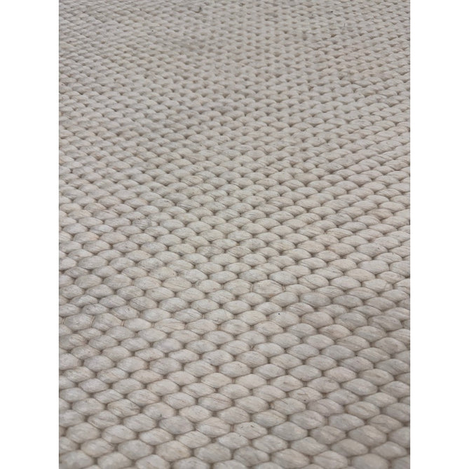 Zander Modern Plain Basketweave Hand-Woven Heavy-Weight Chunky Textured Space-Dyed Wool Blend Low-Profile Looped Pile Ivory Rug-Asiatic Carpets-Rug Love - The Most Loved Rug Store