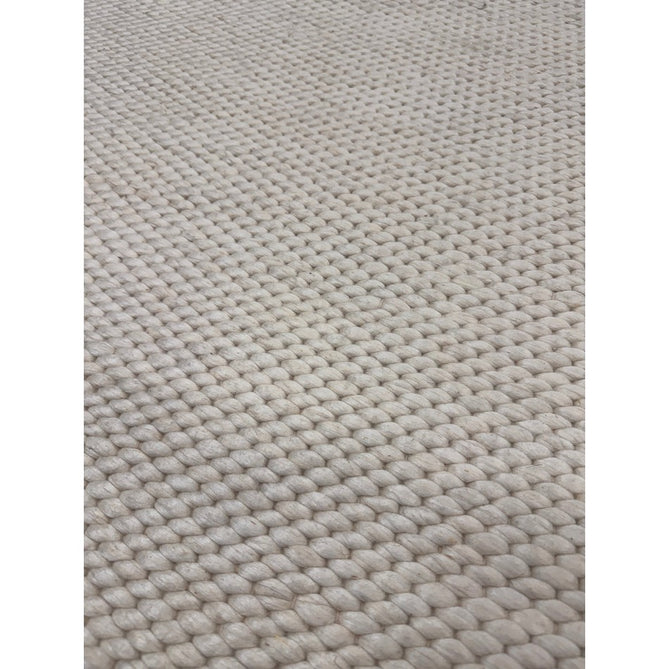 Zander Modern Plain Basketweave Hand-Woven Heavy-Weight Chunky Textured Space-Dyed Wool Blend Low-Profile Looped Pile Ivory Rug-Asiatic Carpets-Rug Love - The Most Loved Rug Store