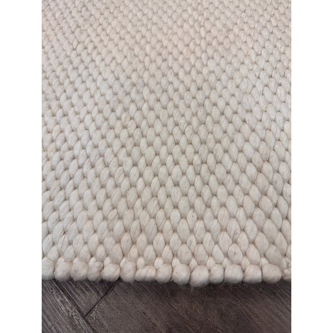 Zander Modern Plain Basketweave Hand-Woven Heavy-Weight Chunky Textured Space-Dyed Wool Blend Low-Profile Looped Pile Ivory Rug-Asiatic Carpets-Rug Love - The Most Loved Rug Store