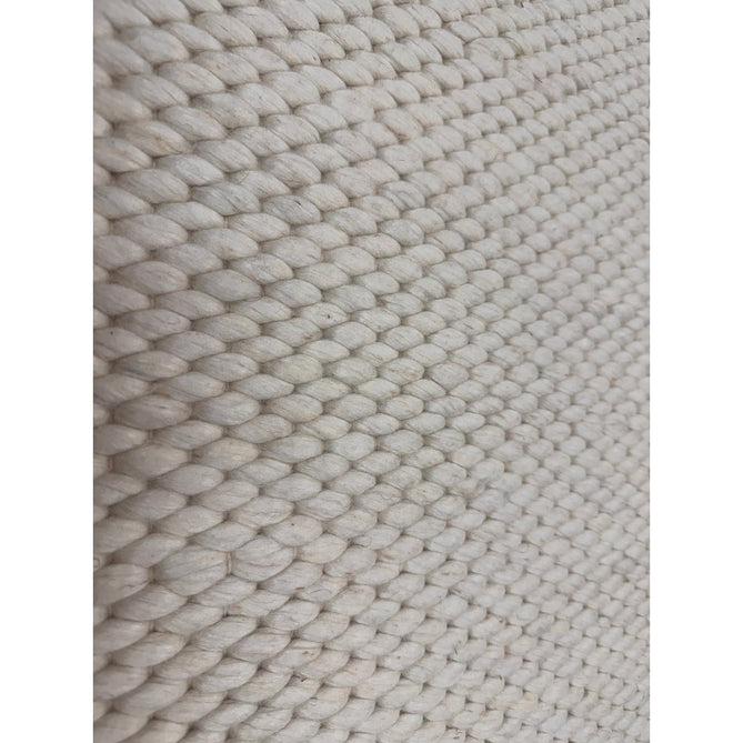 Zander Modern Plain Basketweave Hand-Woven Heavy-Weight Chunky Textured Space-Dyed Wool Blend Low-Profile Looped Pile Ivory Rug-Asiatic Carpets-Rug Love - The Most Loved Rug Store