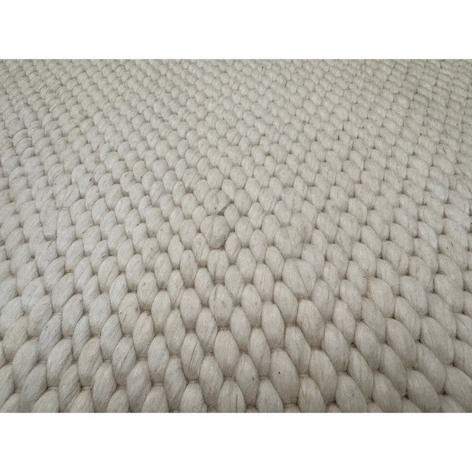 Zander Modern Plain Basketweave Hand-Woven Heavy-Weight Chunky Textured Space-Dyed Wool Blend Low-Profile Looped Pile Ivory Rug-Asiatic Carpets-Rug Love - The Most Loved Rug Store