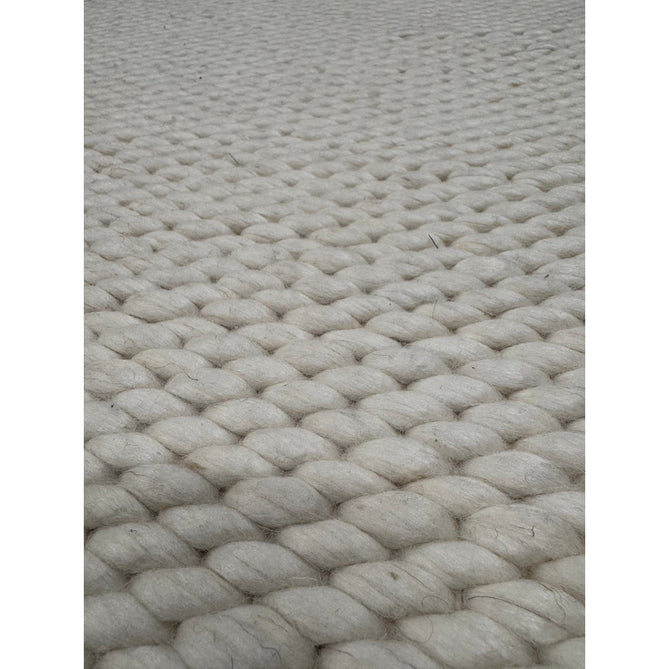 Zander Modern Plain Basketweave Hand-Woven Heavy-Weight Chunky Textured Space-Dyed Wool Blend Low-Profile Looped Pile Ivory Rug-Asiatic Carpets-Rug Love - The Most Loved Rug Store