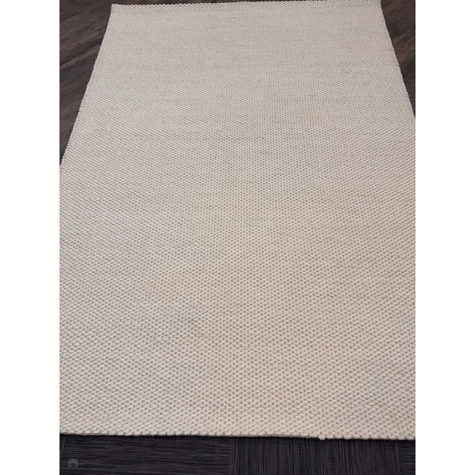 Zander Modern Plain Basketweave Hand-Woven Heavy-Weight Chunky Textured Space-Dyed Wool Blend Low-Profile Looped Pile Ivory Rug-Asiatic Carpets-Rug Love - The Most Loved Rug Store