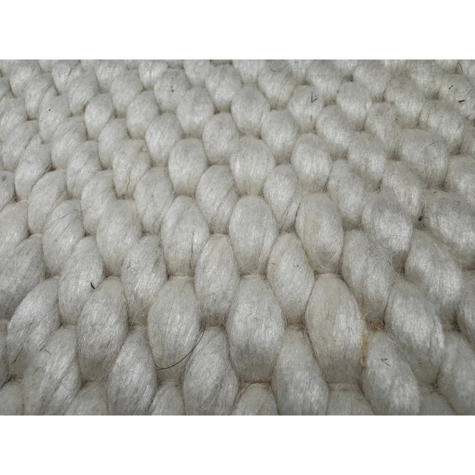 Zander Modern Plain Basketweave Hand-Woven Heavy-Weight Chunky Textured Space-Dyed Wool Blend Low-Profile Looped Pile Ivory Rug-Asiatic Carpets-Rug Love - The Most Loved Rug Store