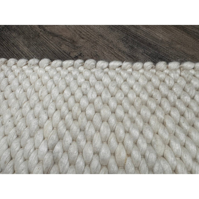 Zander Modern Plain Basketweave Hand-Woven Heavy-Weight Chunky Textured Space-Dyed Wool Blend Low-Profile Looped Pile Ivory Rug-Asiatic Carpets-Rug Love - The Most Loved Rug Store