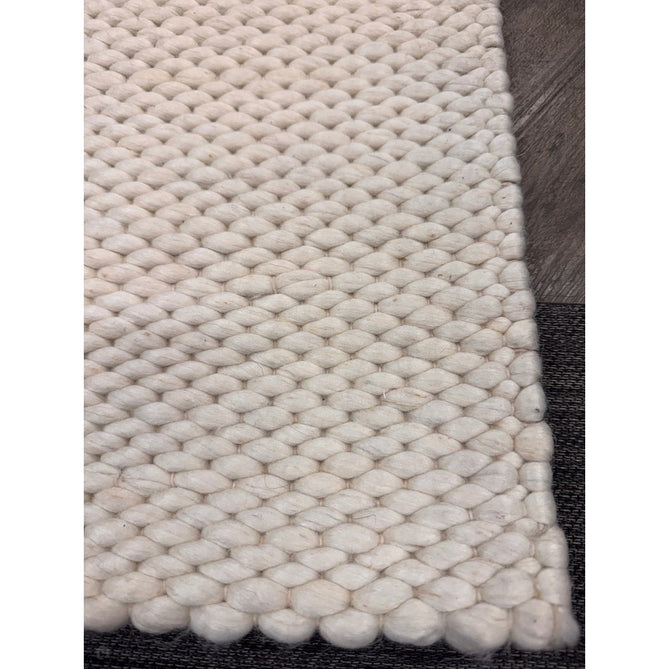 Zander Modern Plain Basketweave Hand-Woven Heavy-Weight Chunky Textured Space-Dyed Wool Blend Low-Profile Looped Pile Ivory Rug-Asiatic Carpets-Rug Love - The Most Loved Rug Store