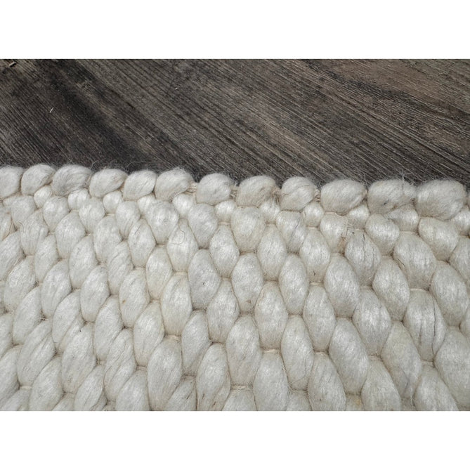 Zander Modern Plain Basketweave Hand-Woven Heavy-Weight Chunky Textured Space-Dyed Wool Blend Low-Profile Looped Pile Ivory Rug-Asiatic Carpets-Rug Love - The Most Loved Rug Store