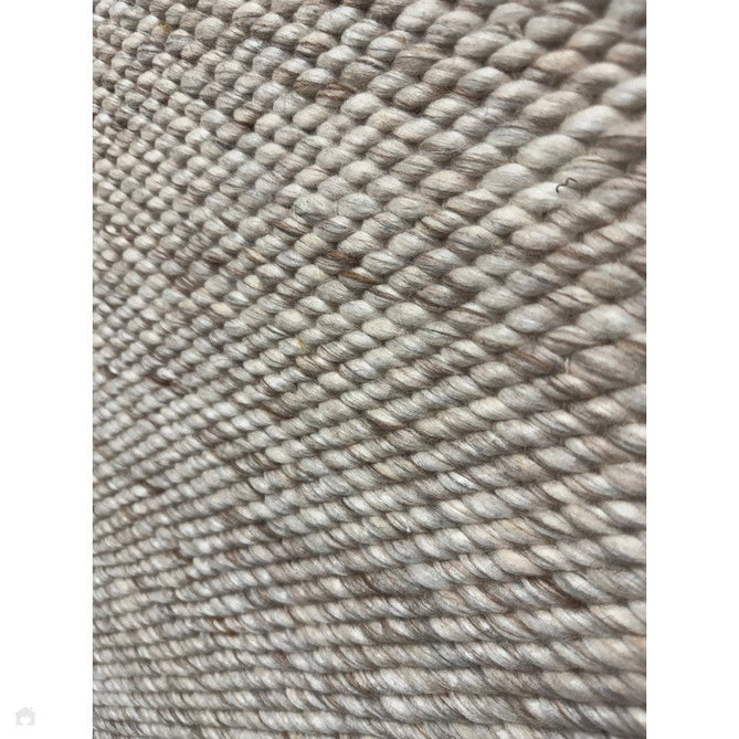 Zander Modern Plain Basketweave Hand-Woven Heavy-Weight Chunky Textured Space-Dyed Wool Blend Low-Profile Looped Pile Oyster/Natural Rug-Asiatic Carpets-Rug Love - The Most Loved Rug Store