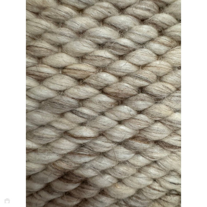 Zander Modern Plain Basketweave Hand-Woven Heavy-Weight Chunky Textured Space-Dyed Wool Blend Low-Profile Looped Pile Oyster/Natural Rug-Asiatic Carpets-Rug Love - The Most Loved Rug Store