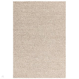 Zander Modern Plain Hand-Woven Heavy-Weight Chunky Textured Weave Space-Dyed Wool Mix Flatweave Oyster/Natural Rug