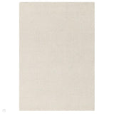 Zennith Modern Plain Subtle Geometric Grid Hand-Woven Hi-Lo Textured Boucle Low Profile Wool Loop Pile Cream Rug