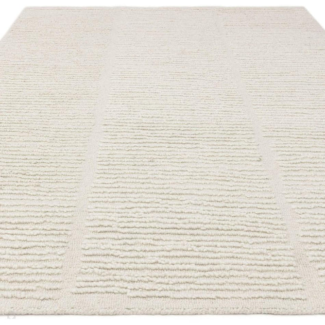 Zennith Modern Plain Subtle Vertical Linear Column Hand-Woven Hi-Lo Textured Boucle Low Profile Wool Loop Pile Cream Rug-Asiatic Carpets-Rug Love - The Most Loved Rug Store