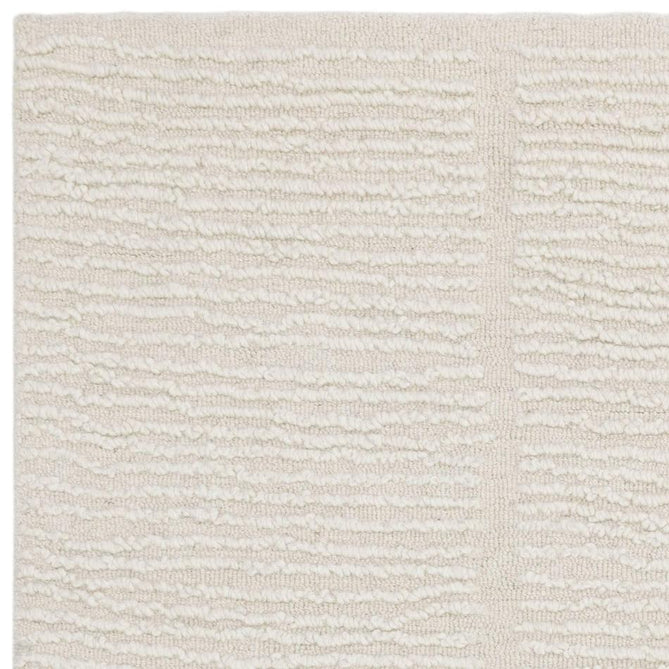 Zennith Modern Plain Subtle Vertical Linear Column Hand-Woven Hi-Lo Textured Boucle Low Profile Wool Loop Pile Cream Rug-Asiatic Carpets-Rug Love - The Most Loved Rug Store