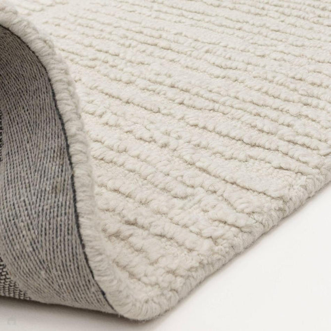 Zennith Modern Plain Subtle Vertical Linear Column Hand-Woven Hi-Lo Textured Boucle Low Profile Wool Loop Pile Cream Rug-Asiatic Carpets-Rug Love - The Most Loved Rug Store