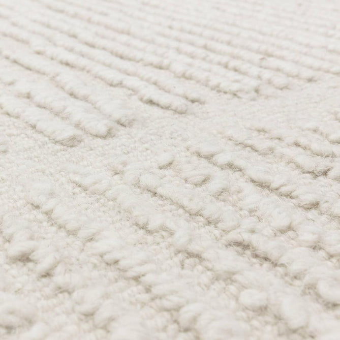 Zennith Modern Plain Subtle Vertical Linear Column Hand-Woven Hi-Lo Textured Boucle Low Profile Wool Loop Pile Cream Rug-Asiatic Carpets-Rug Love - The Most Loved Rug Store