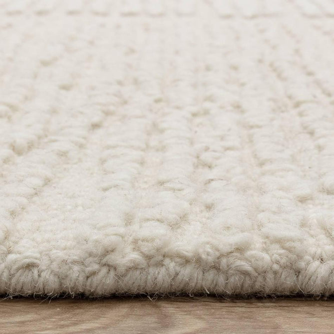 Zennith Modern Plain Subtle Vertical Linear Column Hand-Woven Hi-Lo Textured Boucle Low Profile Wool Loop Pile Cream Rug-Asiatic Carpets-Rug Love - The Most Loved Rug Store