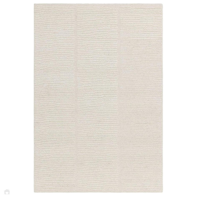 Zennith Modern Plain Subtle Vertical Linear Column Hand-Woven Hi-Lo Textured Boucle Low Profile Wool Loop Pile Cream Rug-Asiatic Carpets-Rug Love - The Most Loved Rug Store
