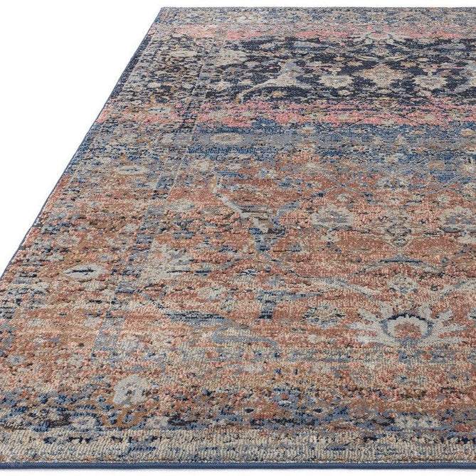 Zola Fasa Traditional Persian Ornate Floral Hi-Low Textured Charcoal/Orange/Blue/Pink/Tan/Multicolour Rug-Asiatic Carpets-Rug Love - The Most Loved Rug Store