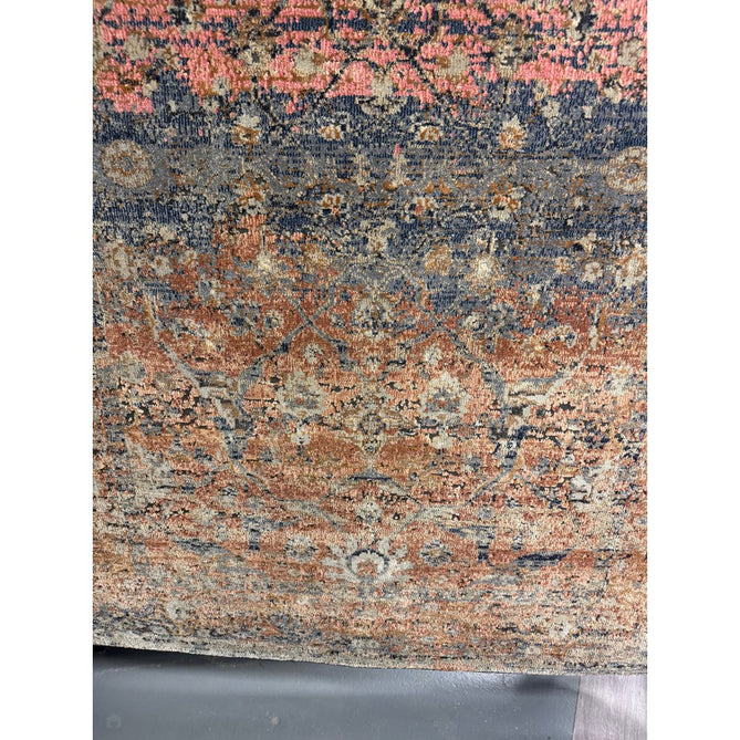 Zola Fasa Traditional Persian Ornate Floral Hi-Low Textured Charcoal/Orange/Blue/Pink/Tan/Multicolour Rug-Asiatic Carpets-Rug Love - The Most Loved Rug Store