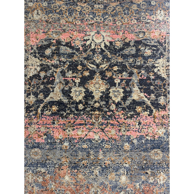 Zola Fasa Traditional Persian Ornate Floral Hi-Low Textured Charcoal/Orange/Blue/Pink/Tan/Multicolour Rug-Asiatic Carpets-Rug Love - The Most Loved Rug Store
