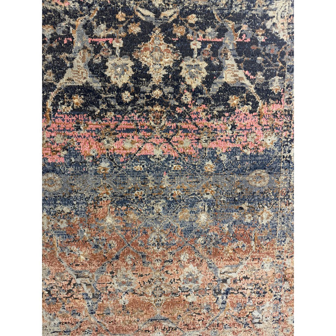 Zola Fasa Traditional Persian Ornate Floral Hi-Low Textured Charcoal/Orange/Blue/Pink/Tan/Multicolour Rug-Asiatic Carpets-Rug Love - The Most Loved Rug Store