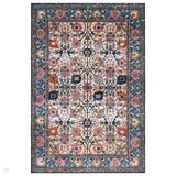 Zola Sarab Traditional Persian Ornate Floral Border Hi-Low Textured Blue/Pink/Cream/Beige/Brown/Multicolour Rug