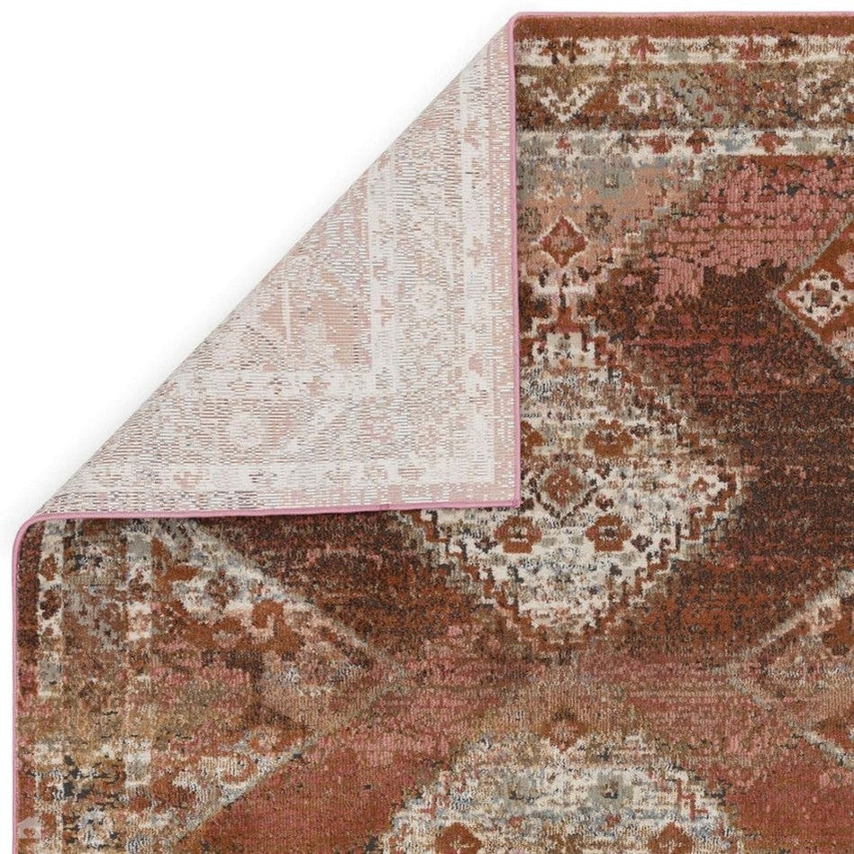 On Sale Zola Tark Traditional Persian Border Hi-Low Textured Rust/Pink ...
