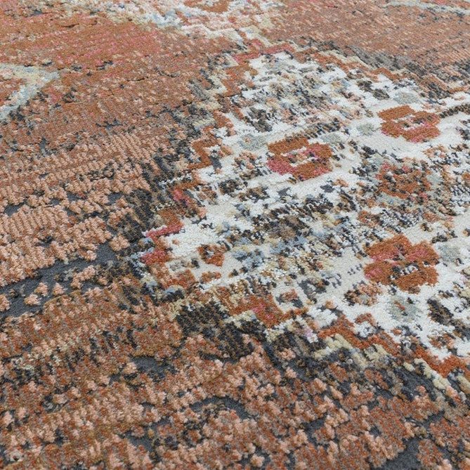 Zola Tark Traditional Persian Border Hi-Low Textured Rust/Pink/Cream/Terra/Beige/Tan/Multi Rug-Asiatic Carpets-Rug Love - The Most Loved Rug Store