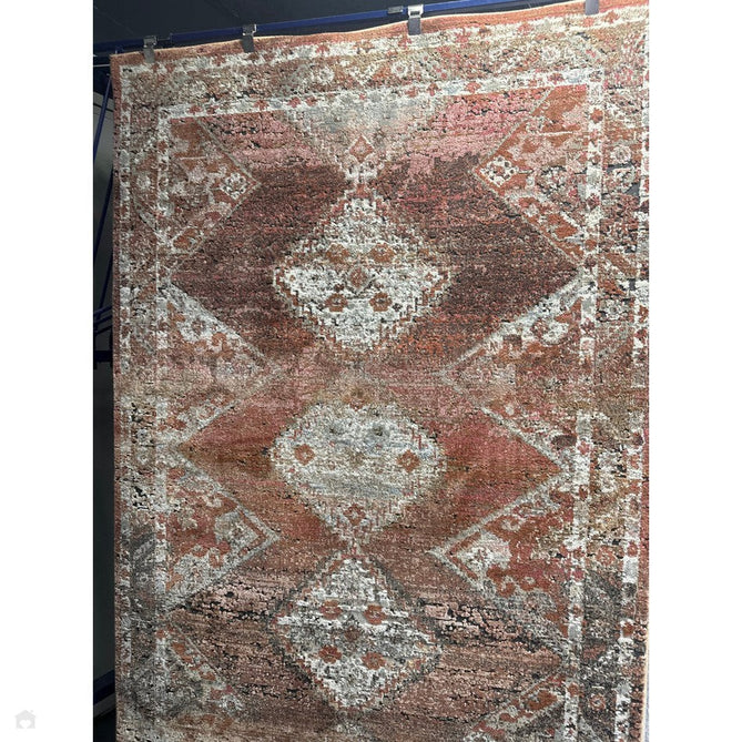 Zola Tark Traditional Persian Border Hi-Low Textured Rust/Pink/Cream/Terra/Beige/Tan/Multi Rug-Asiatic Carpets-Rug Love - The Most Loved Rug Store