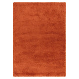 Atlas Plush Plain Soft Polypropylene Shaggy Orange Rug