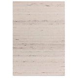 Birkdale Modern Plain Tonal Hand-Woven Textured Looped Durable Pile Wool Blend Flatweave Soft Ivory Rug