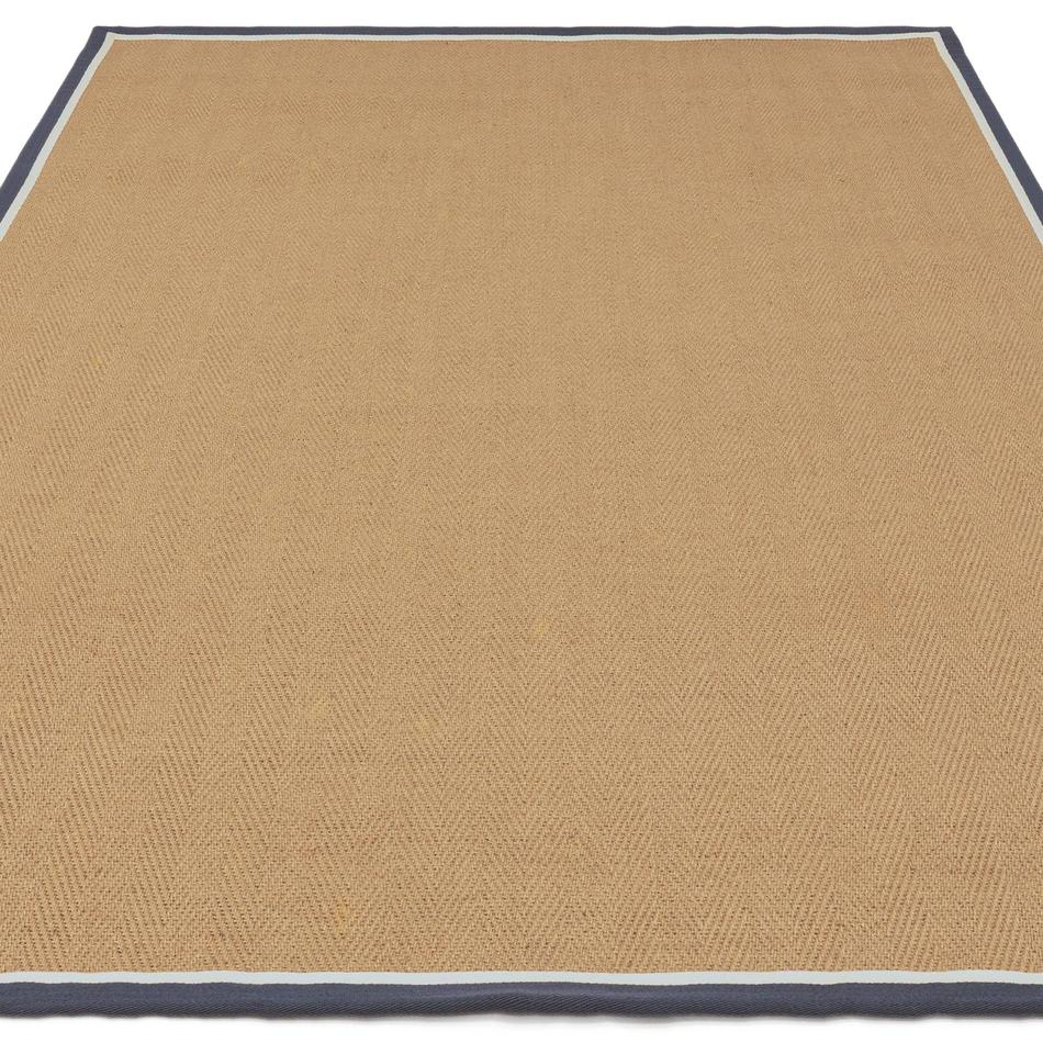 Slate Cream Bordo Herringbone Jute Flatweave Natural/Slate/Cream Rug
