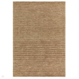 Hazy Modern Plain Ribbed Distressed Textured Hand-Woven Durable Cut & Loop Wool-Blend Flatweave Honey Rug