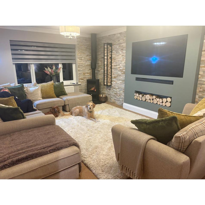 Barnaby Super Plush Heavyweight High-Density Luxury Hand-Woven Super Soft-Touch High-Pile Plain Polyester Shaggy Natural/Light Sand Rug