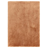 Opulence Plush Plain Soft Subtle Shimmer Sustainable Recycled Polyester Mid-Height Shaggy Rust Terracotta Rug