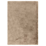 Opulence Plush Plain Soft Subtle Shimmer Sustainable Recycled Polyester Mid-Height Shaggy Taupe Rug