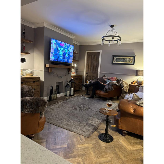 Louis De Poortere Fading World Medallion 8257 Grey Ebony Washable Polyester Flatweave Ebony Grey/Charcoal Black/Ash Grey/Bronze Brown/Pewter Eco-Rug