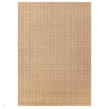 Thatch Modern Plain Geometric Grid Hand-Woven Textured Hi-Lo Ribbed Loop Pile Low-Profile Wool-Blend Honey Caramel Rug