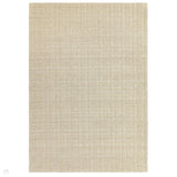 Thatch Modern Plain Geometric Grid Hand-Woven Textured Hi-Lo Ribbed Loop Pile Low-Profile Wool-Blend Sand Beige Rug