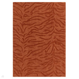 Tigra Modern Animal Inspired Textured Hand-Woven Carved Hi-Lo Ribbed Cut & Loop Wool Spice Rug
