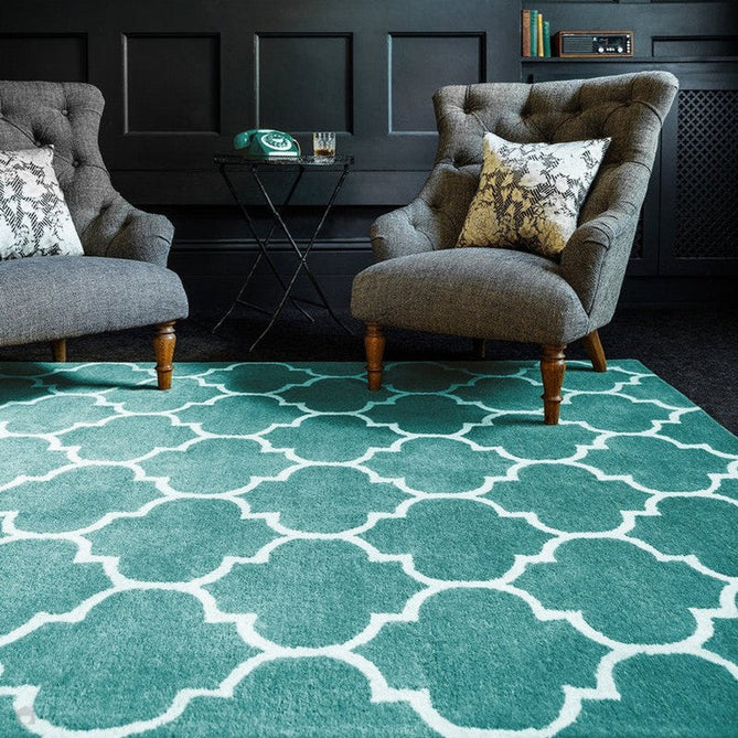 Albany Ogee Modern Geometric Hand-Woven Wool Duck Egg/Cream Rug-Asiatic Carpets-Rug Love - The Most Loved Rug Store