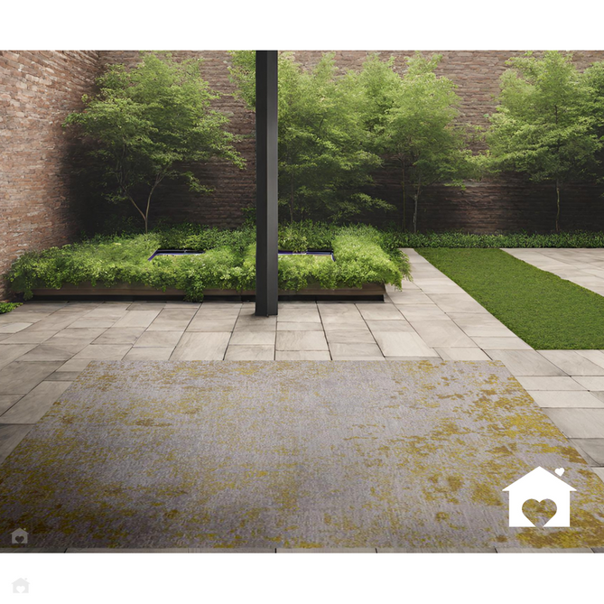 Dara Modern Abstract Durable Stain-Resistant Weatherproof Flatweave In-Outdoor Ochre Yellow/Silver/NaturalRug-Asiatic Carpets-Rug Love - The Most Loved Rug Store