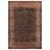 Elodie Modern Abstract Metallic Shimmer Bordered Overdyed Textured Soft-Touch Flatweave Terracotta/Black Rug