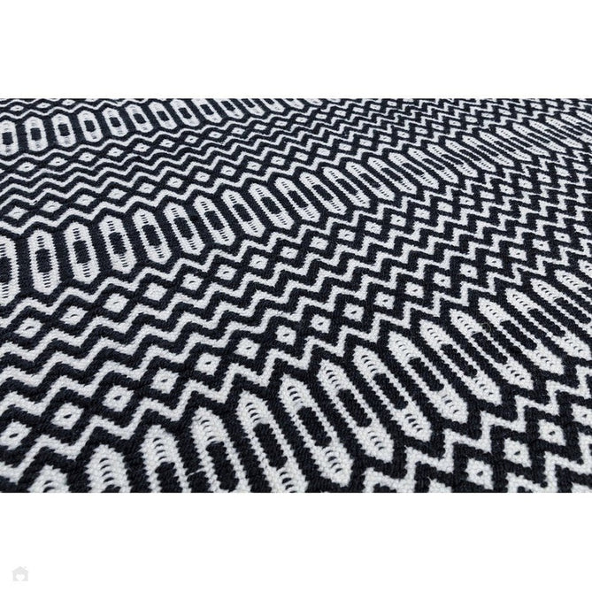 Halsey Modern Geometric Durable Stain-Resistant Weatherproof Flatweave In-Outdoor Black Rug-Asiatic Carpets-Rug Love - The Most Loved Rug Store