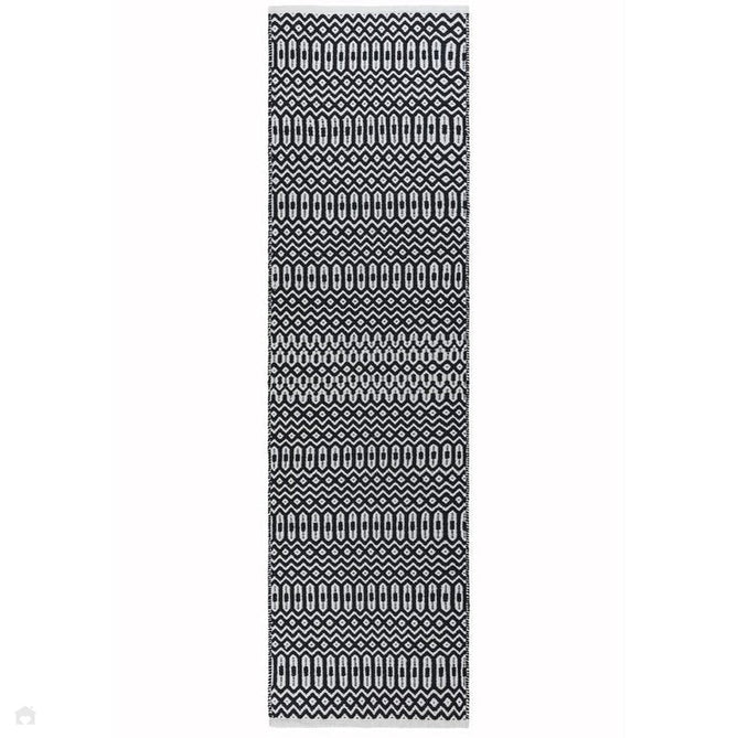Halsey Modern Geometric Durable Stain-Resistant Weatherproof Flatweave In-Outdoor Black Rug-Asiatic Carpets-Rug Love - The Most Loved Rug Store