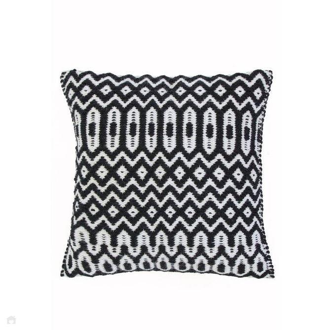 Halsey Modern Geometric Durable Stain-Resistant Weatherproof Flatweave In-Outdoor Black Rug-Asiatic Carpets-Rug Love - The Most Loved Rug Store