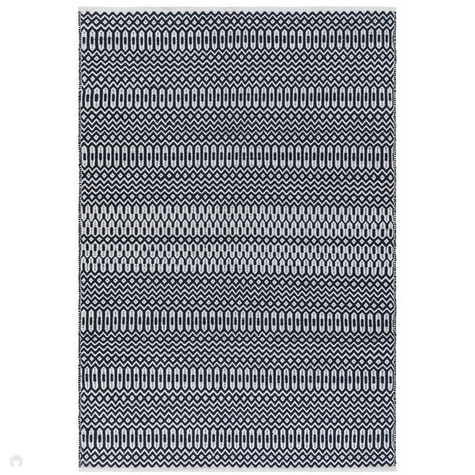 Halsey Modern Geometric Durable Stain-Resistant Weatherproof Flatweave In-Outdoor Black Rug-Asiatic Carpets-Rug Love - The Most Loved Rug Store
