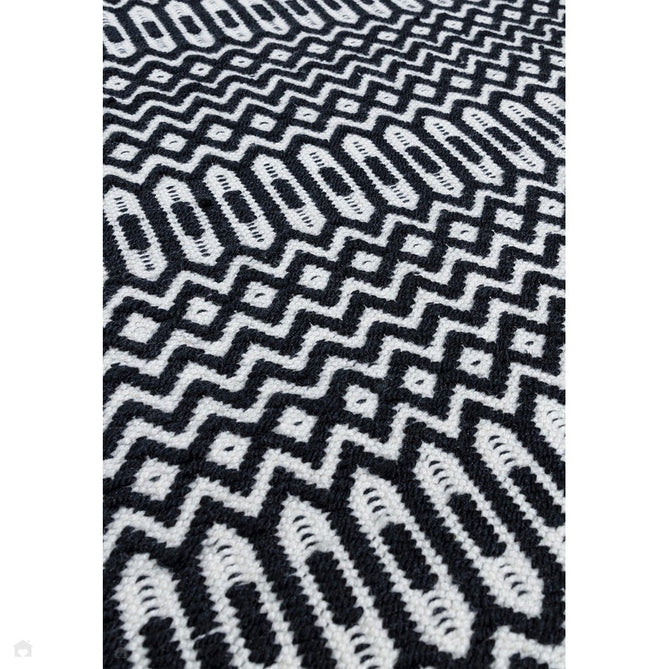 Halsey Modern Geometric Durable Stain-Resistant Weatherproof Flatweave In-Outdoor Black Rug-Asiatic Carpets-Rug Love - The Most Loved Rug Store