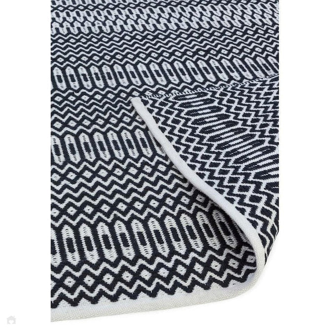 Halsey Modern Geometric Durable Stain-Resistant Weatherproof Flatweave In-Outdoor Black Rug-Asiatic Carpets-Rug Love - The Most Loved Rug Store